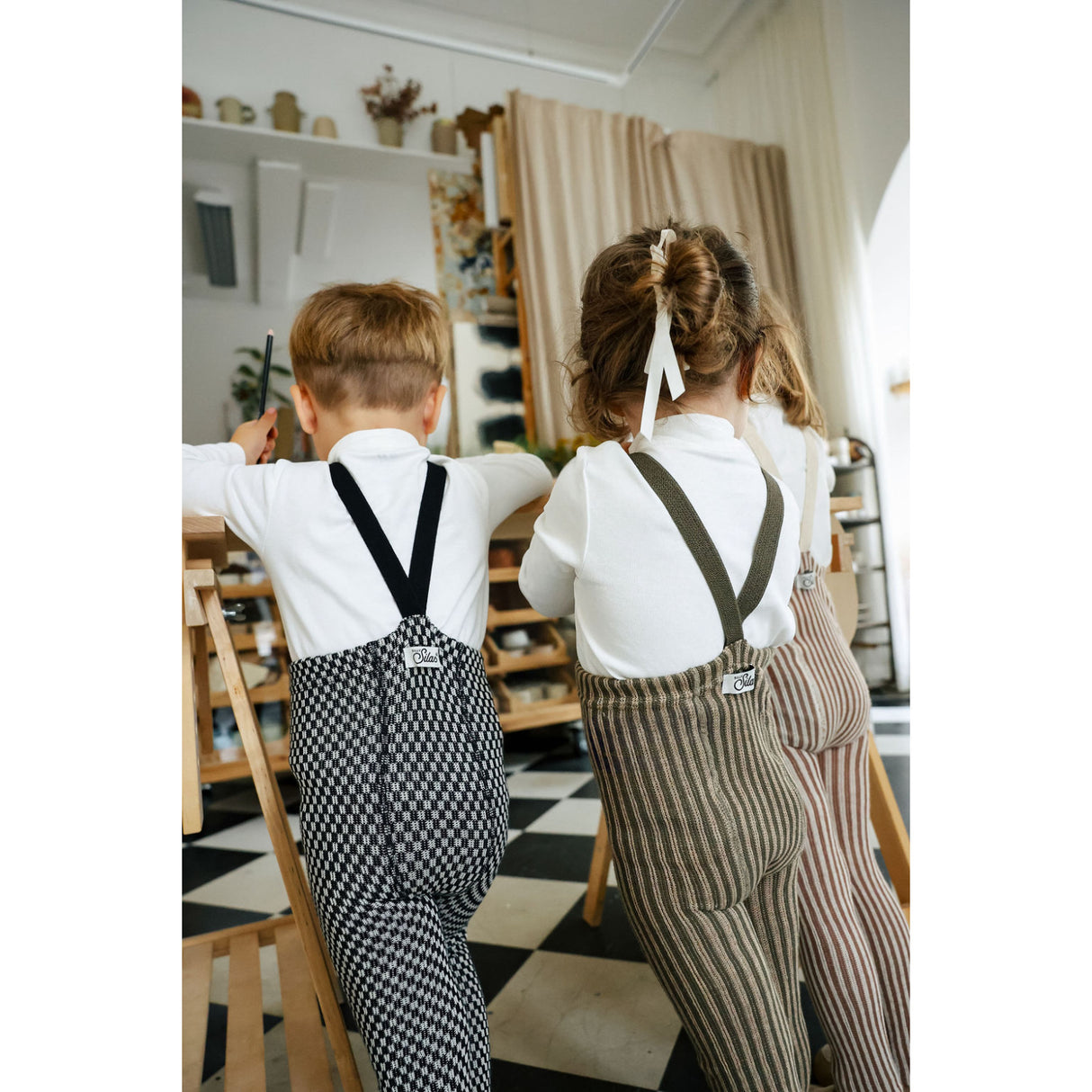 Silly Silas Seaweed Brown X Peanut Striped Special Footed Tights