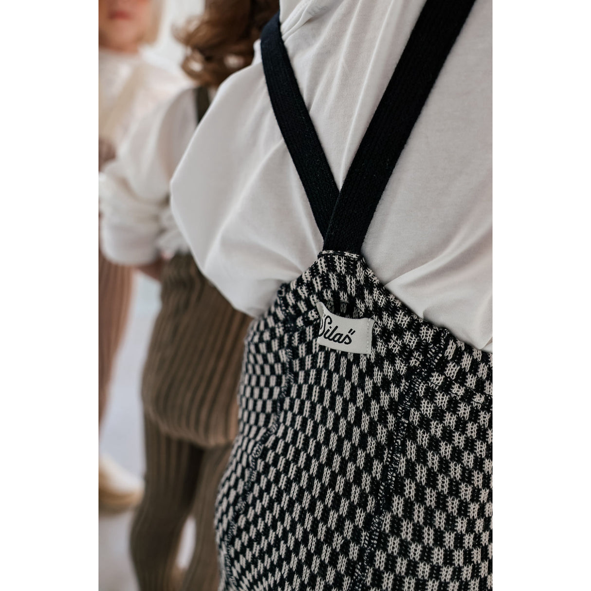 Silly Silas Black X White Checked Special Footed Tights