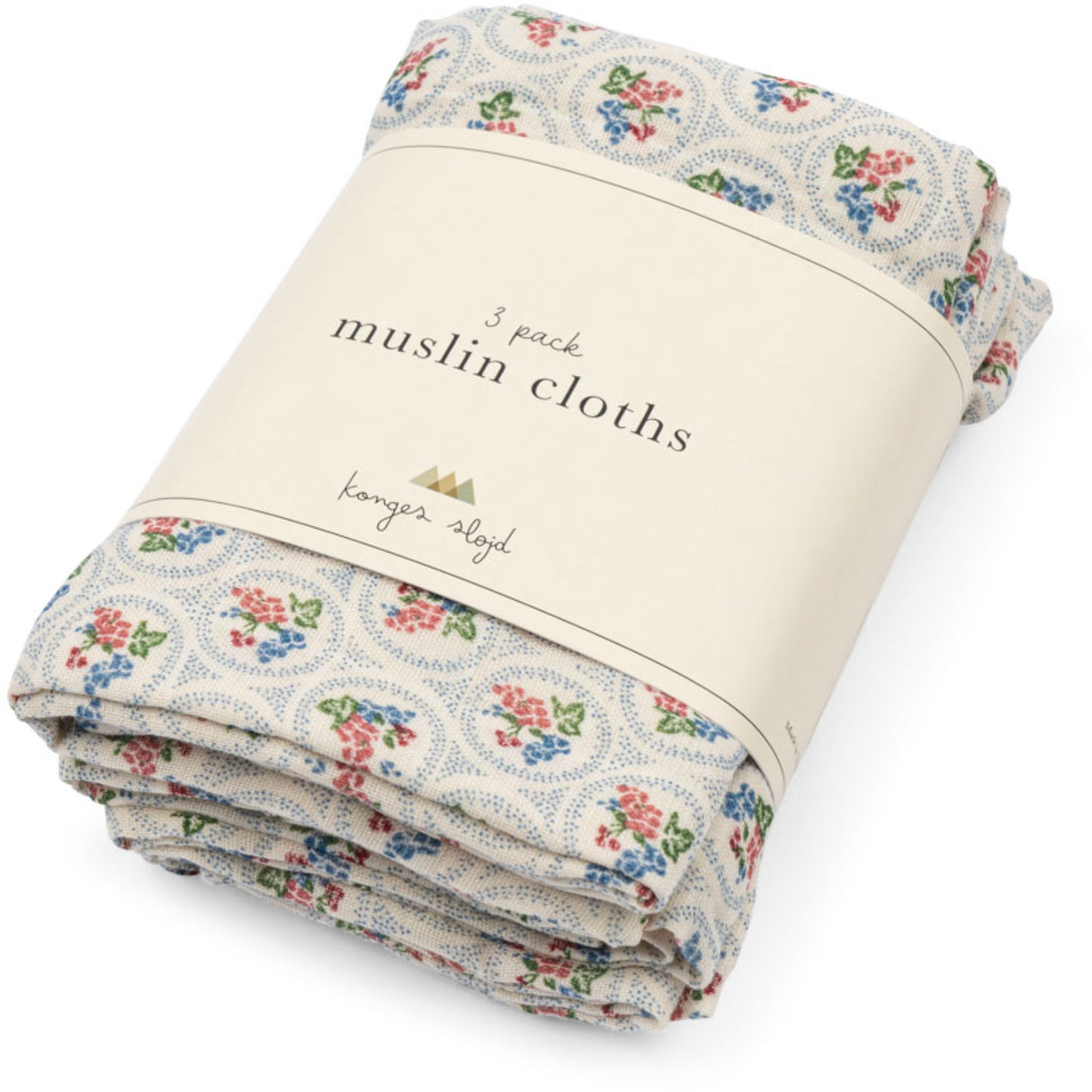 Konges Sløjd Verona Blues 3 Pack Muslin Cloth Gots