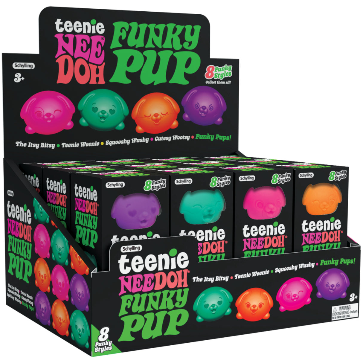 NeeDoh Teenie Funky Pups 3-Pack Asst. CDU