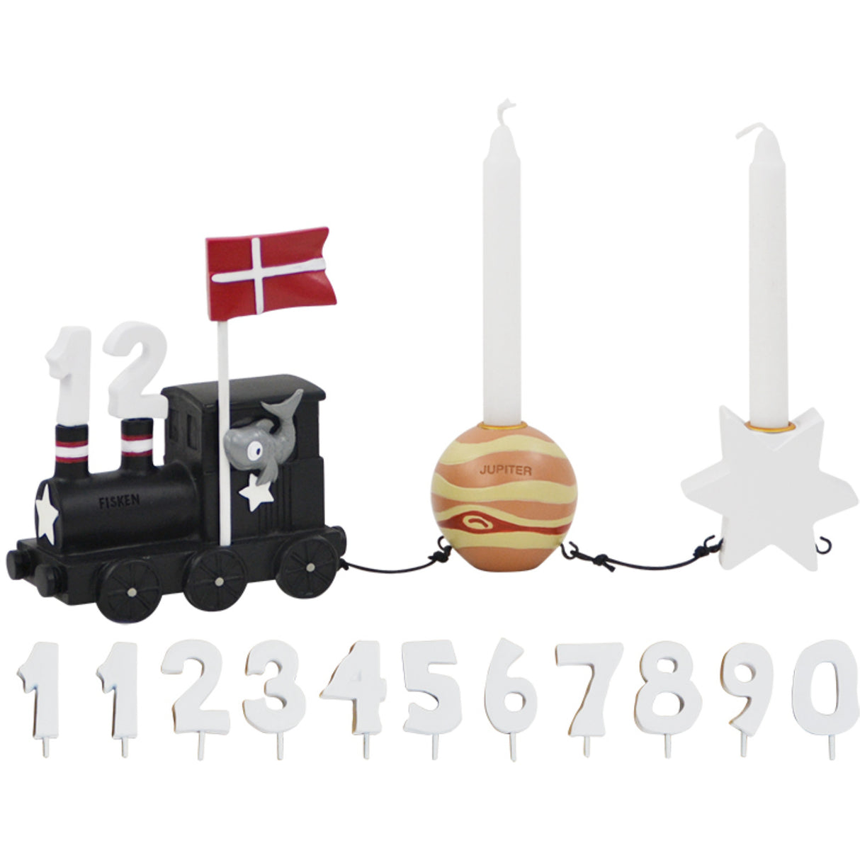 Kids by Friis Fisken Birthday Train M. Planet Og Stjerne