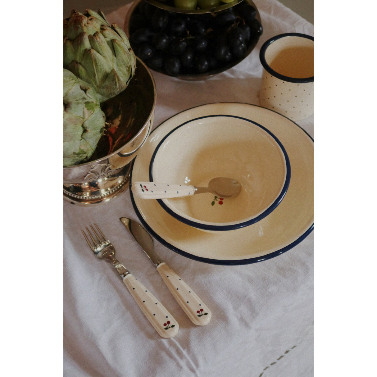 Konges Sløjd Navy Dot Cutlery Set