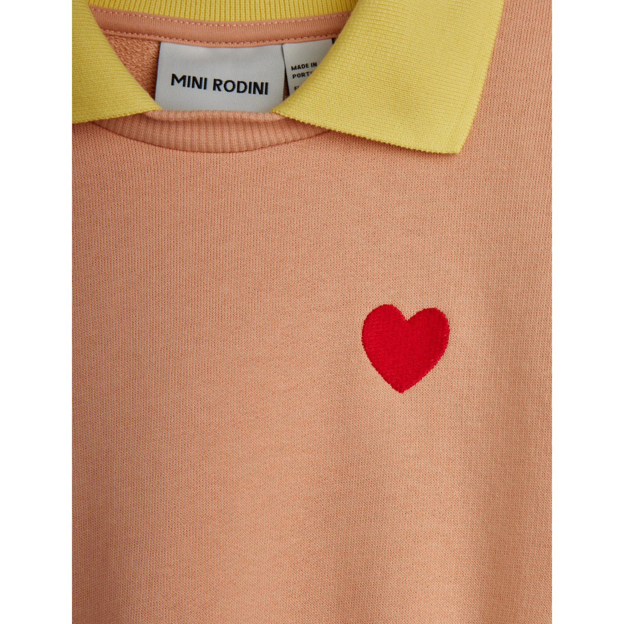 Mini Rodini Pink Heart Emb Collar Sweatshirt