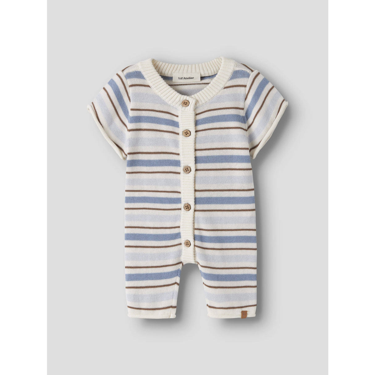 Lil'Atelier Coconut Milk Dusty Blue Nbmhito Ss Knit Suit Lil