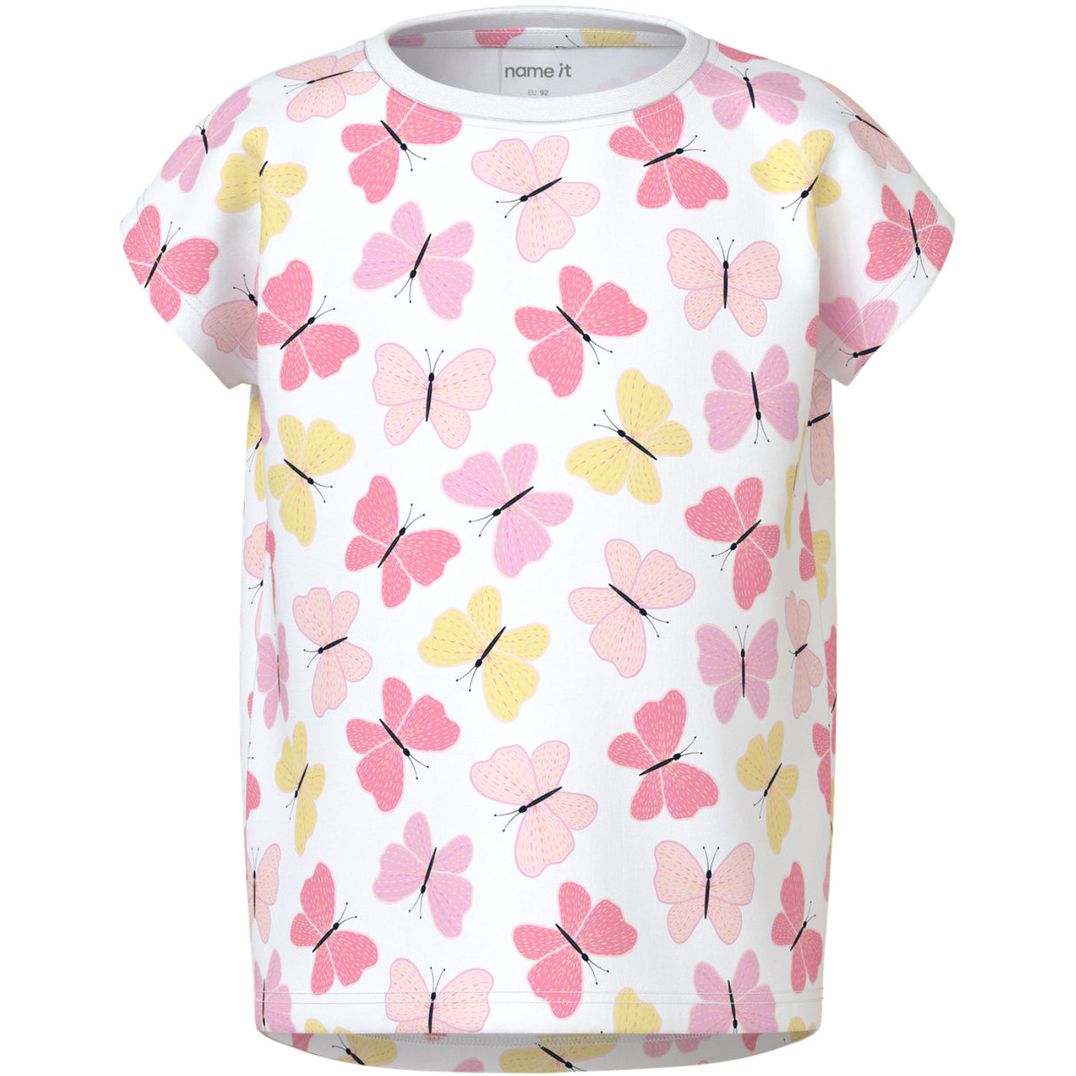 Name It Bright White Pink Butterfly Nmfvigga Capsl Top