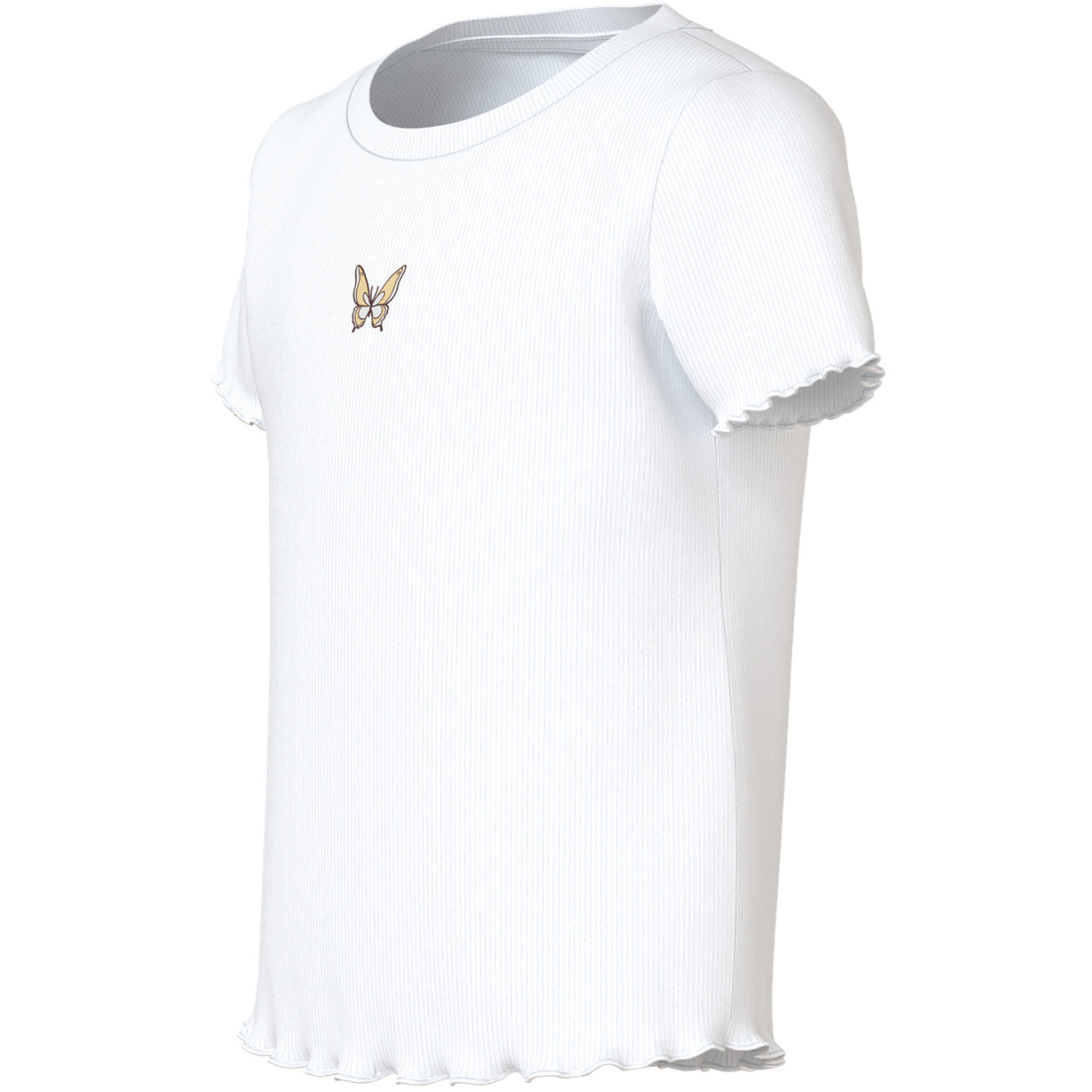 Name It Bright White Butterfly Embroidery Nmfvivemma Ss Slim Top