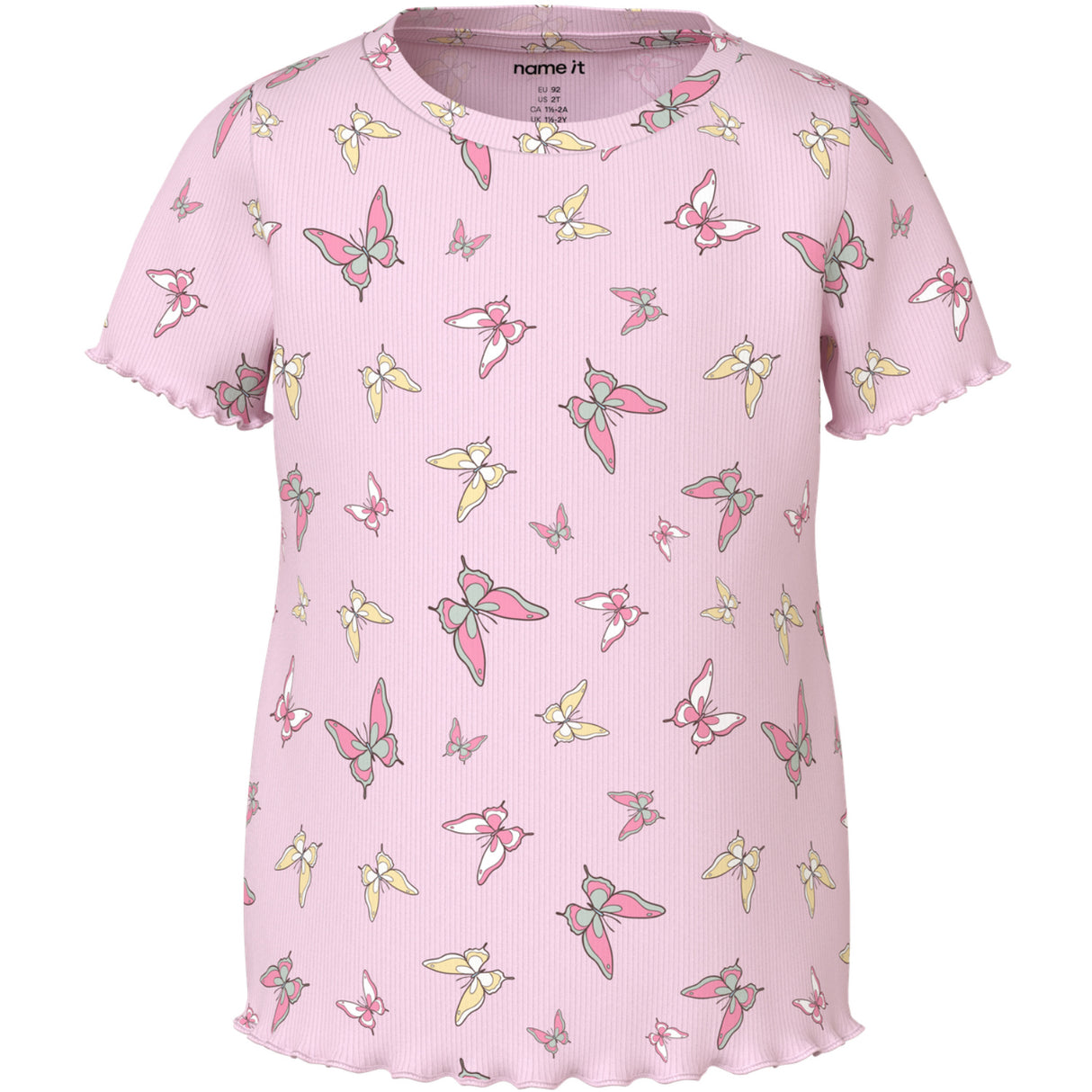 Name It Cradle Pink Butterflies Nmfvemma Aop Ss Slim Top