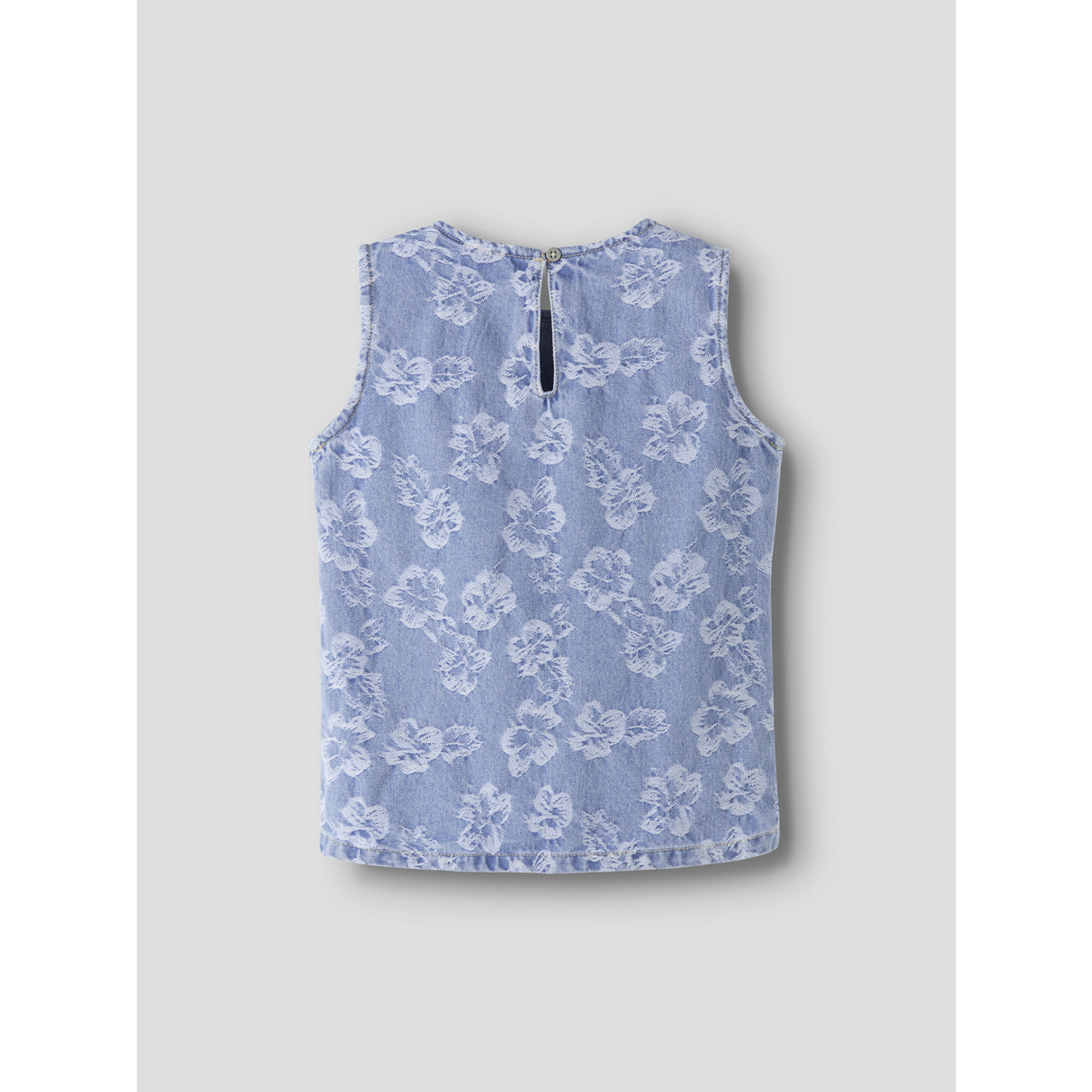 Name It Light Blue Denim Flowers Nkflucy Sl Dnm Jacq Top 2440-Ja H
