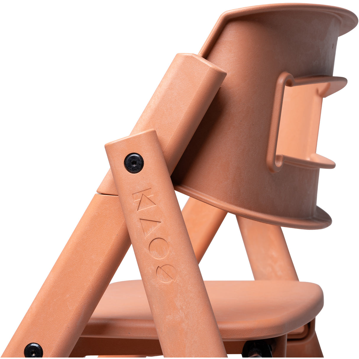 KAOS Terracotta Pink Klapp High Chair Recycled With KLAPP® Safety Rail & Tray Bundle