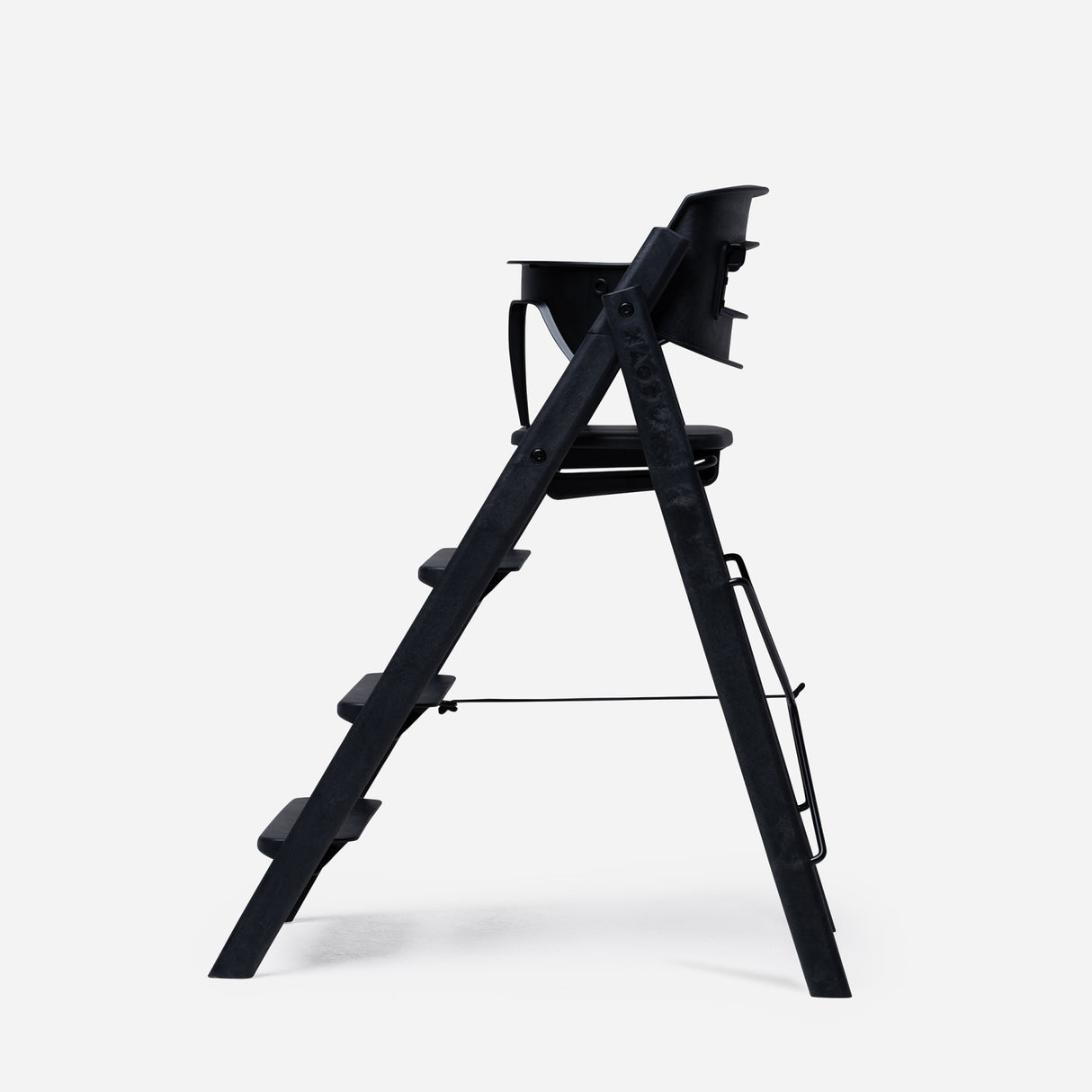 KAOS Charcoal Black Klapp High Chair Recycled With KLAPP® Safety Rail & Tray Bundle