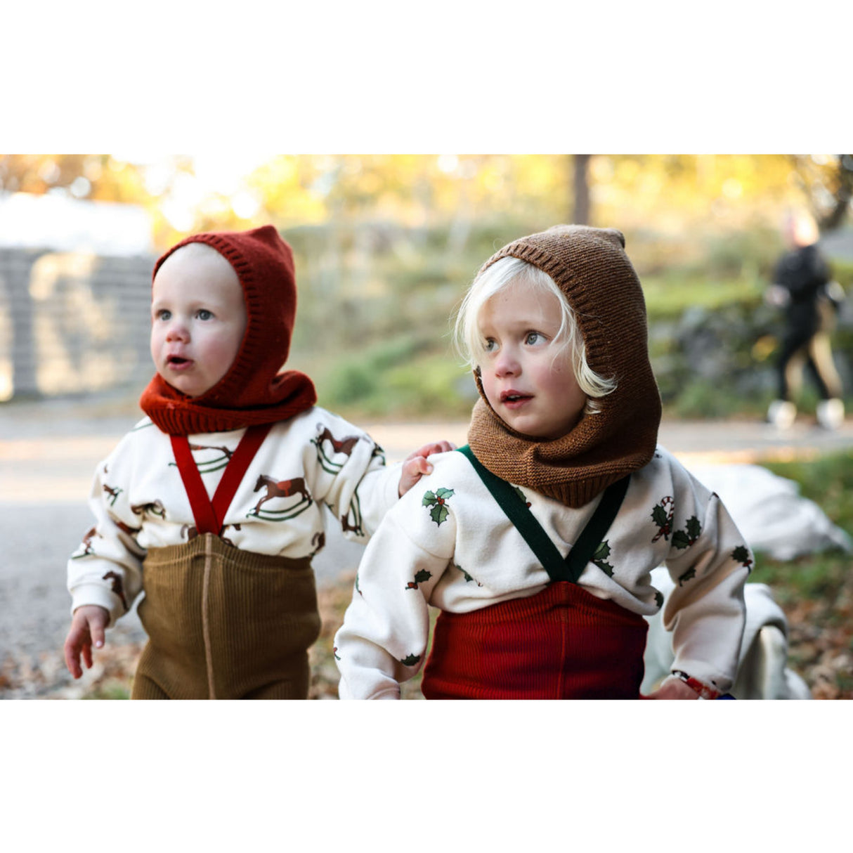 Silly Silas Maple Leaf With Dark Forest Green Footed Tights Christmas Edition