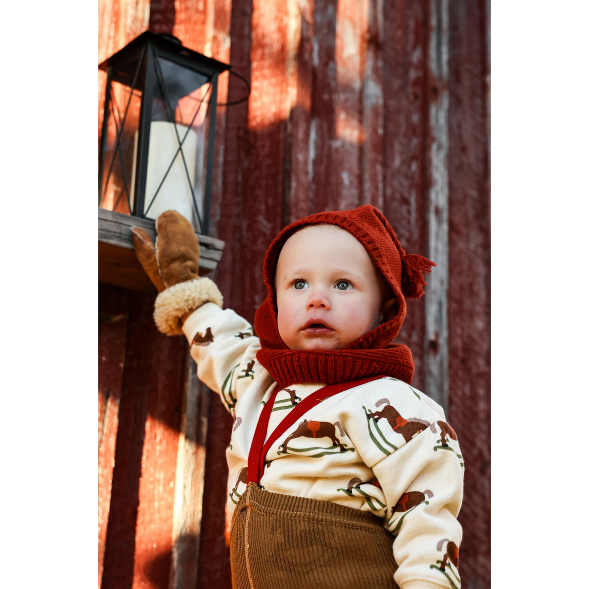 Silly Silas Acorn Brown With Maple Leaf Footed Tights Christmas Edition