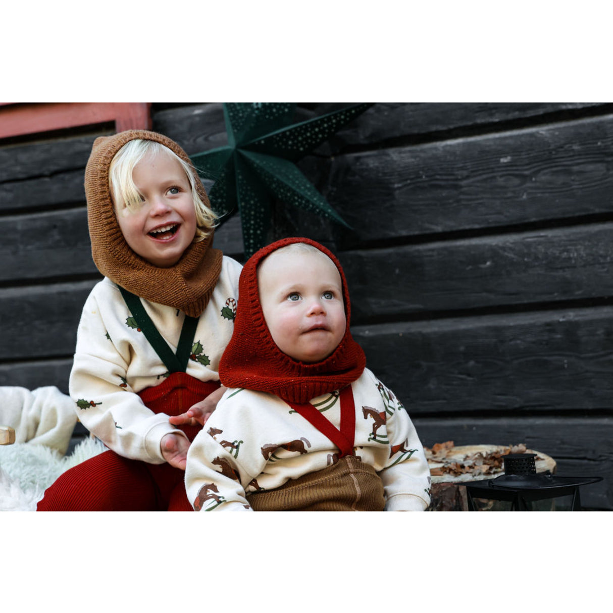 Silly Silas Maple Leaf With Dark Forest Green Footless Tights Christmas Edition