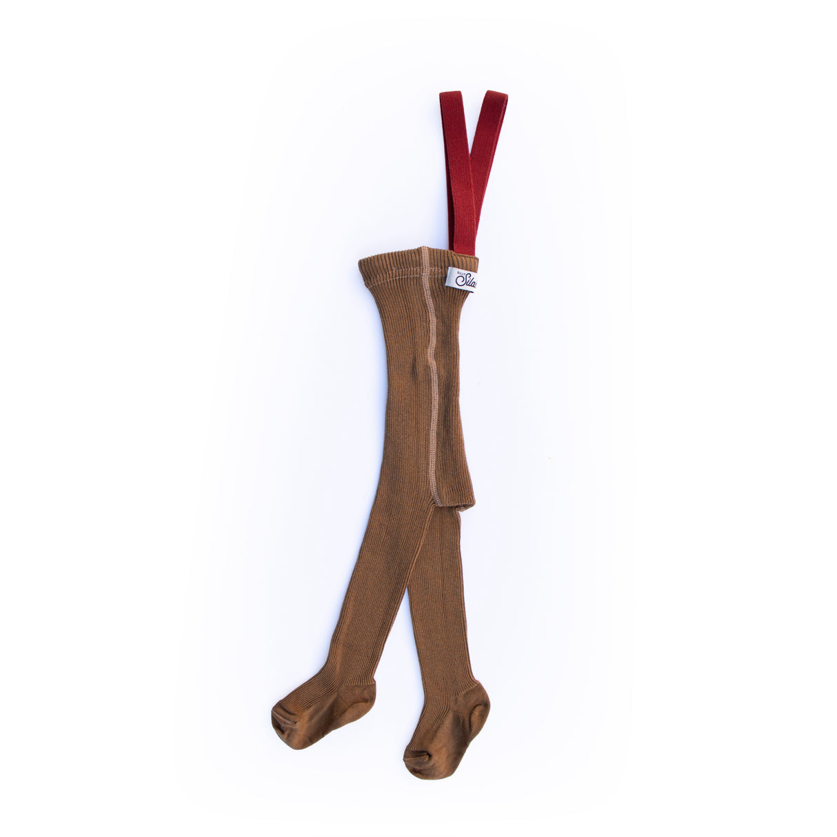 Silly Silas Acorn Brown With Maple Leaf Footed Tights Christmas Edition