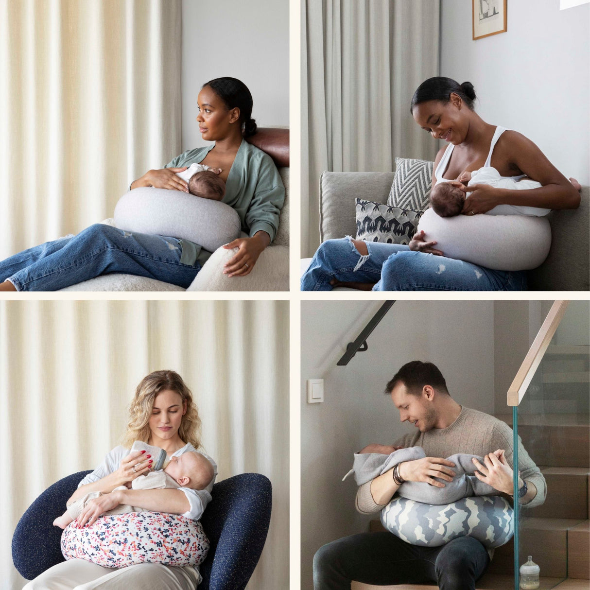 bbhugme Pink/Melange Nursing Pillow