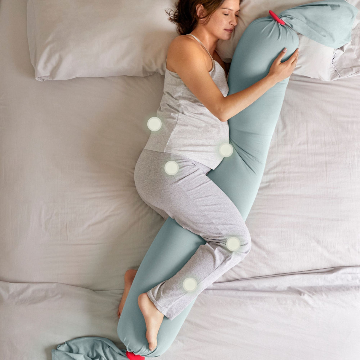 bbhugme Eucalyptus/Coral Pregnancy Pillow