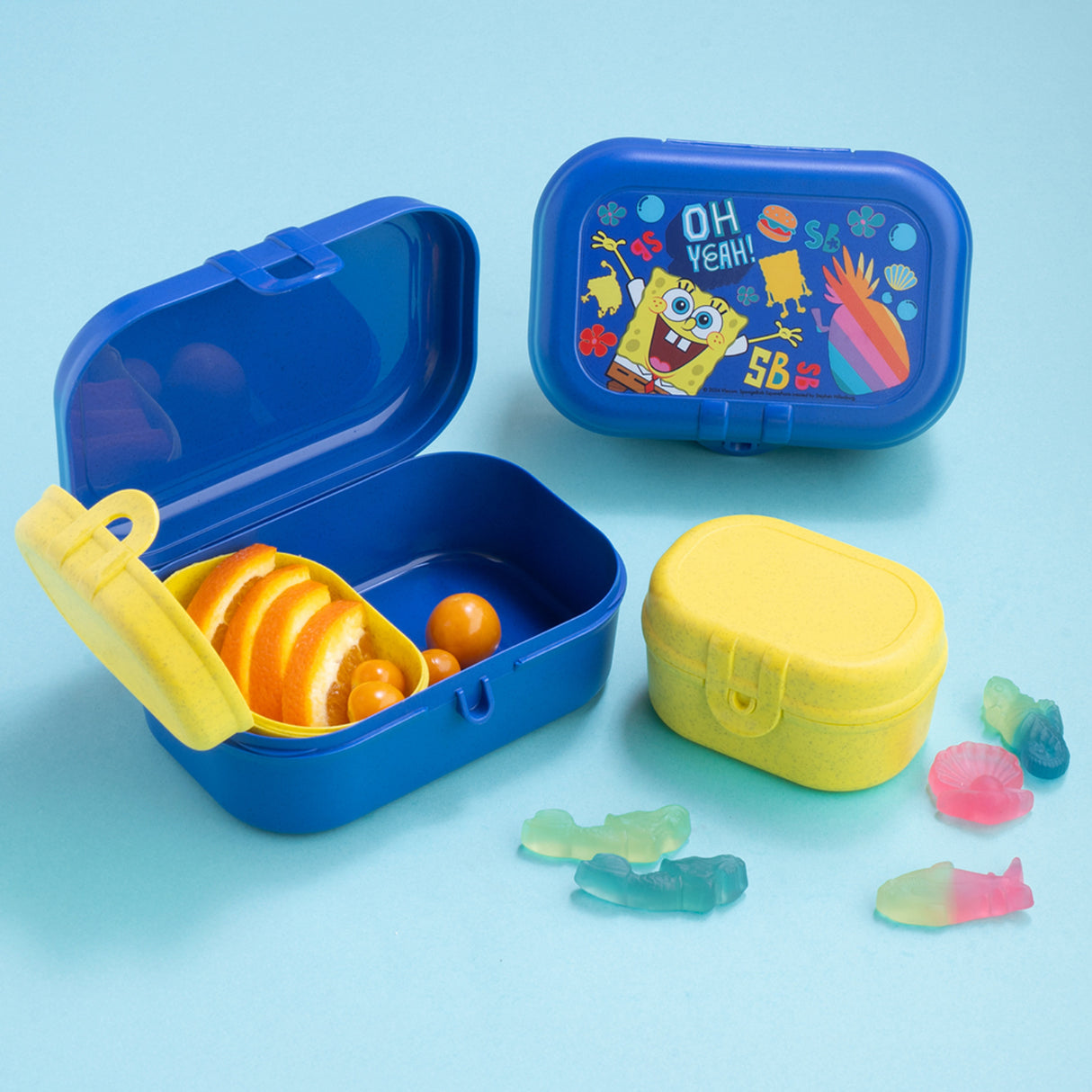 Koziol Organic Space Blue Lunch Box Set Pascal Ready Mini Spongebob Squarepants