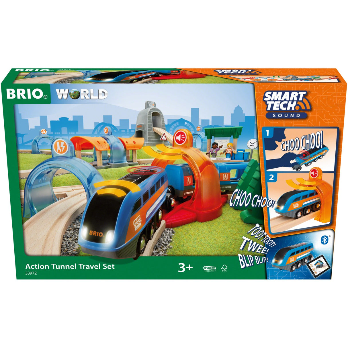 BRIO® 33972 Smart Tech Sound Action Tunnel Rejsesæt