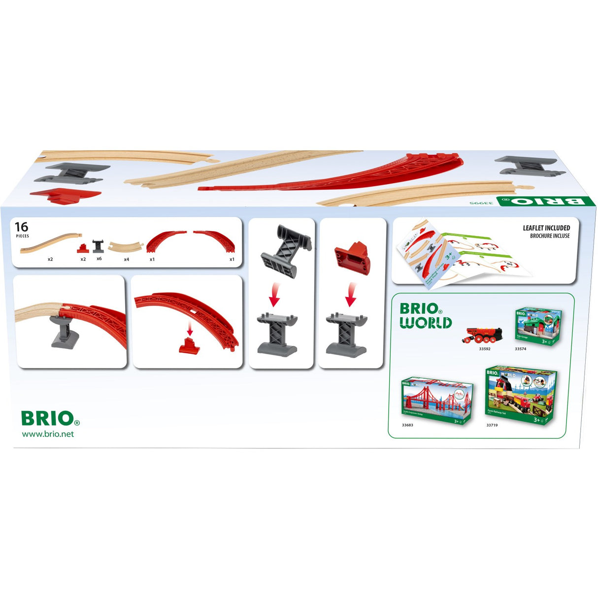 BRIO® 33995 Pakke Med Hævede, Buede Skinner