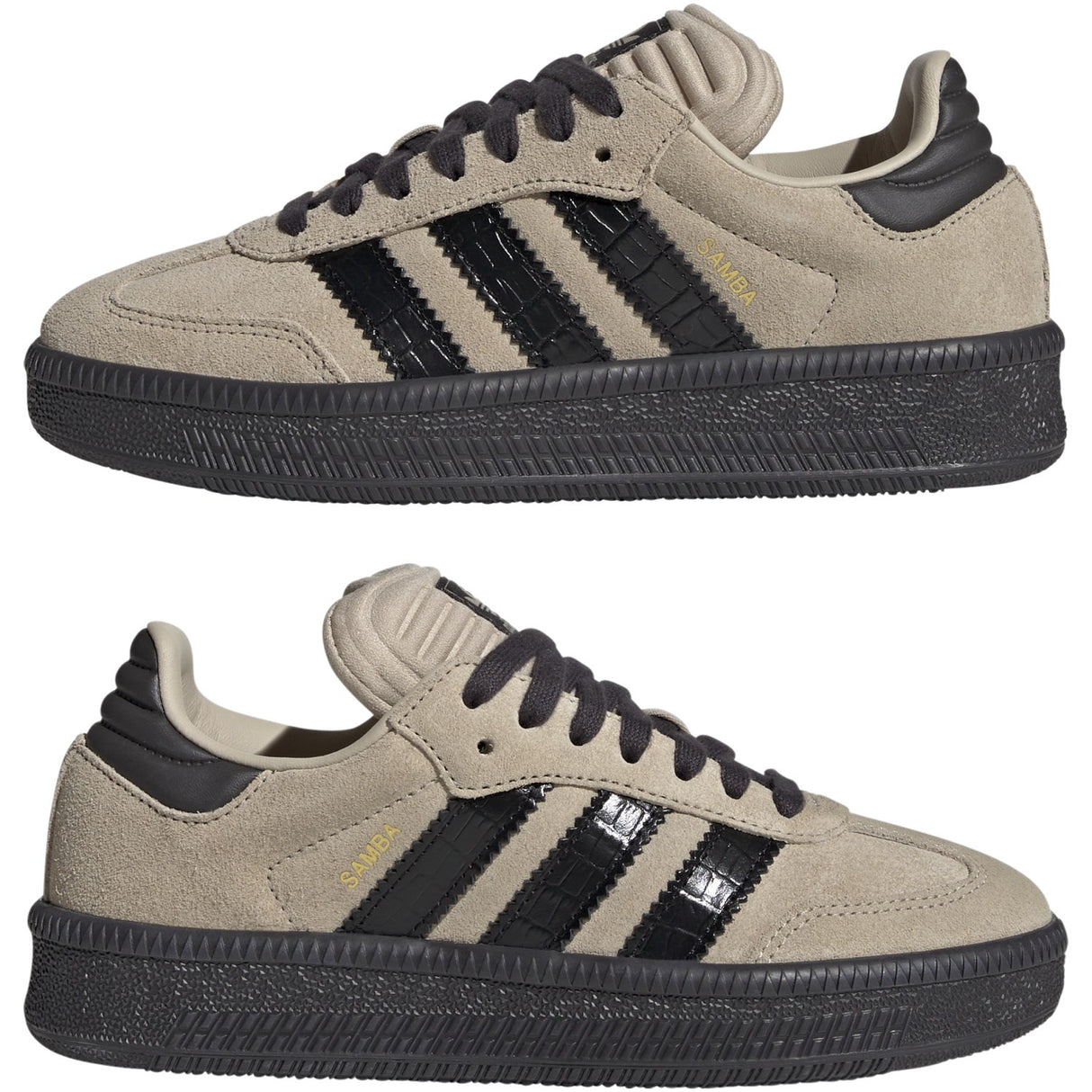 adidas Originals Stone Khaki/Core Black/Utility Black Samba Xlg J Sneakers