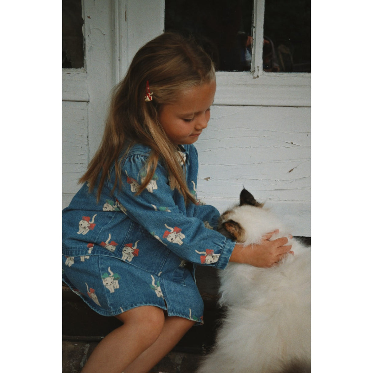 Konges Sløjd Bow Kitty Denim Magot Dress Gots