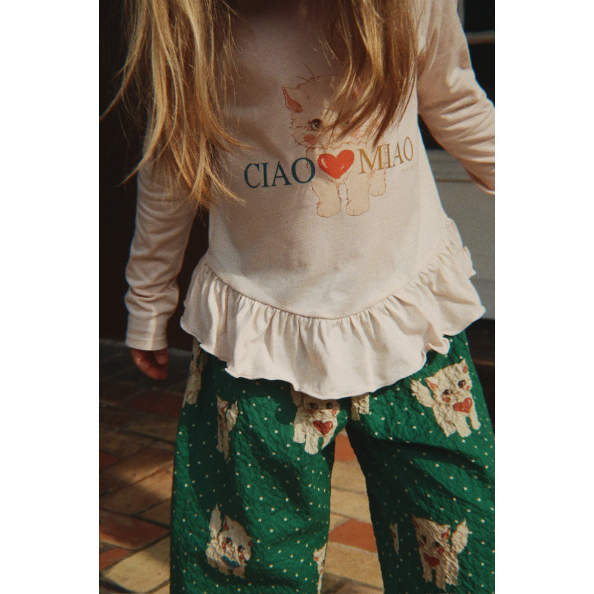 Konges Sløjd Ciao Miao Kitty Frill Tee Gots