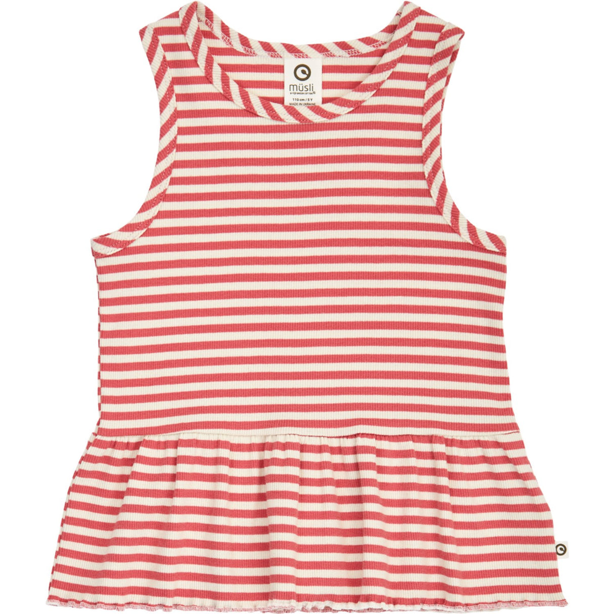 Müsli Mineral Red/ Tofu Rib Stripe Peplum Top