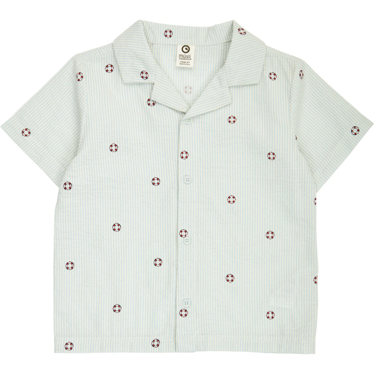 Müsli Tofu/ Ocean/ Mineral Red Seersucker Stripe S/S Shirt