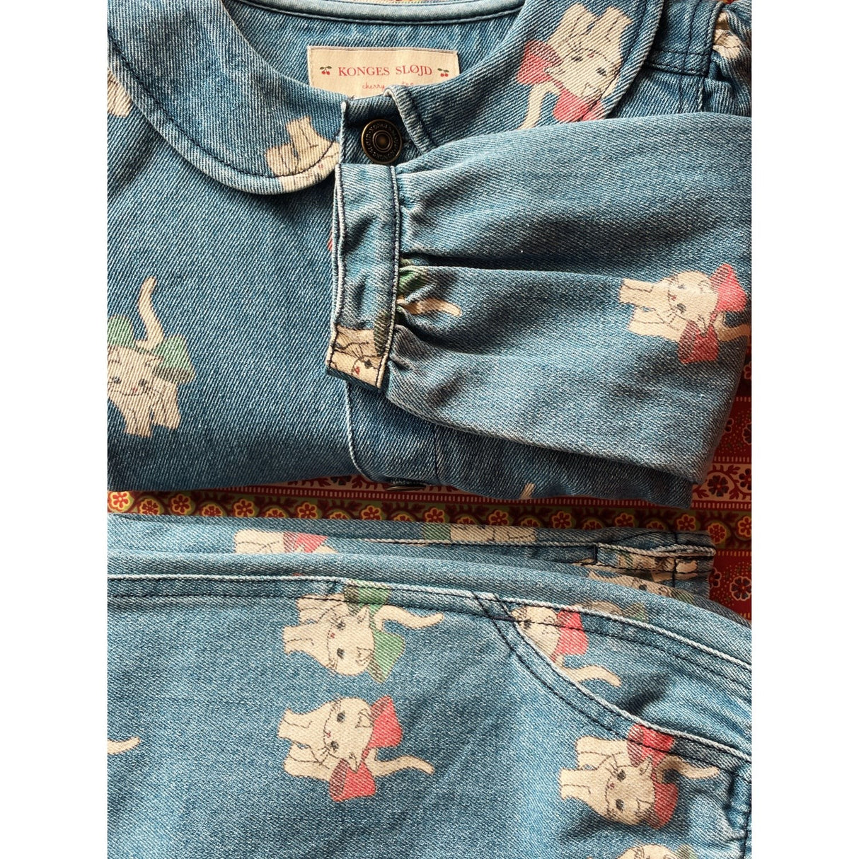 Konges Sløjd Bow Kitty Denim Magot Slit Pants Gots