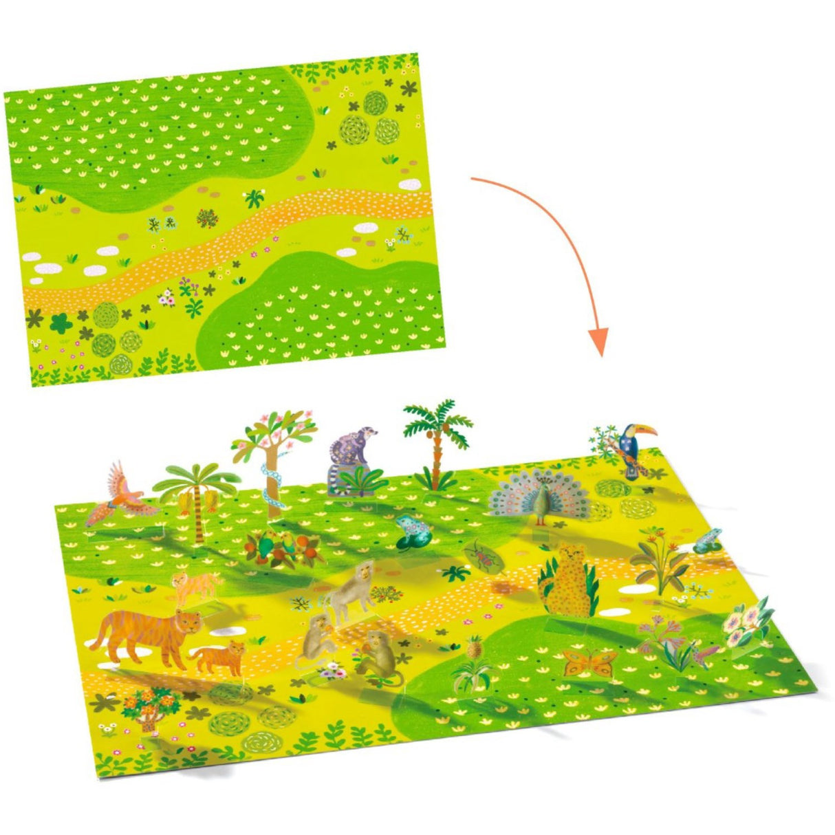 Djeco 크리에이티브 스탠딩 스티커, 동물