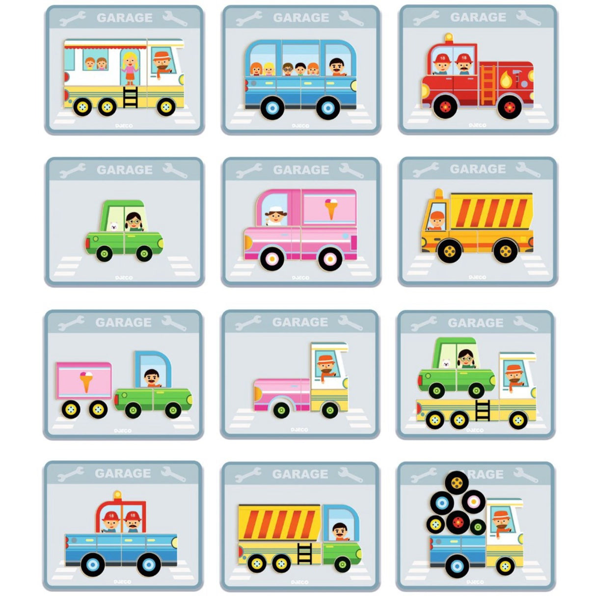 Djeco Inzebox 자석 다리, 차량