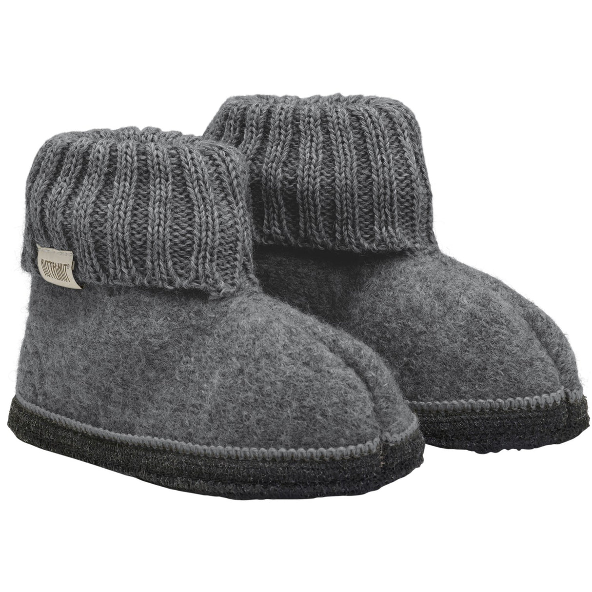 Huttelihut Medium Grey Melange Slippers Wool