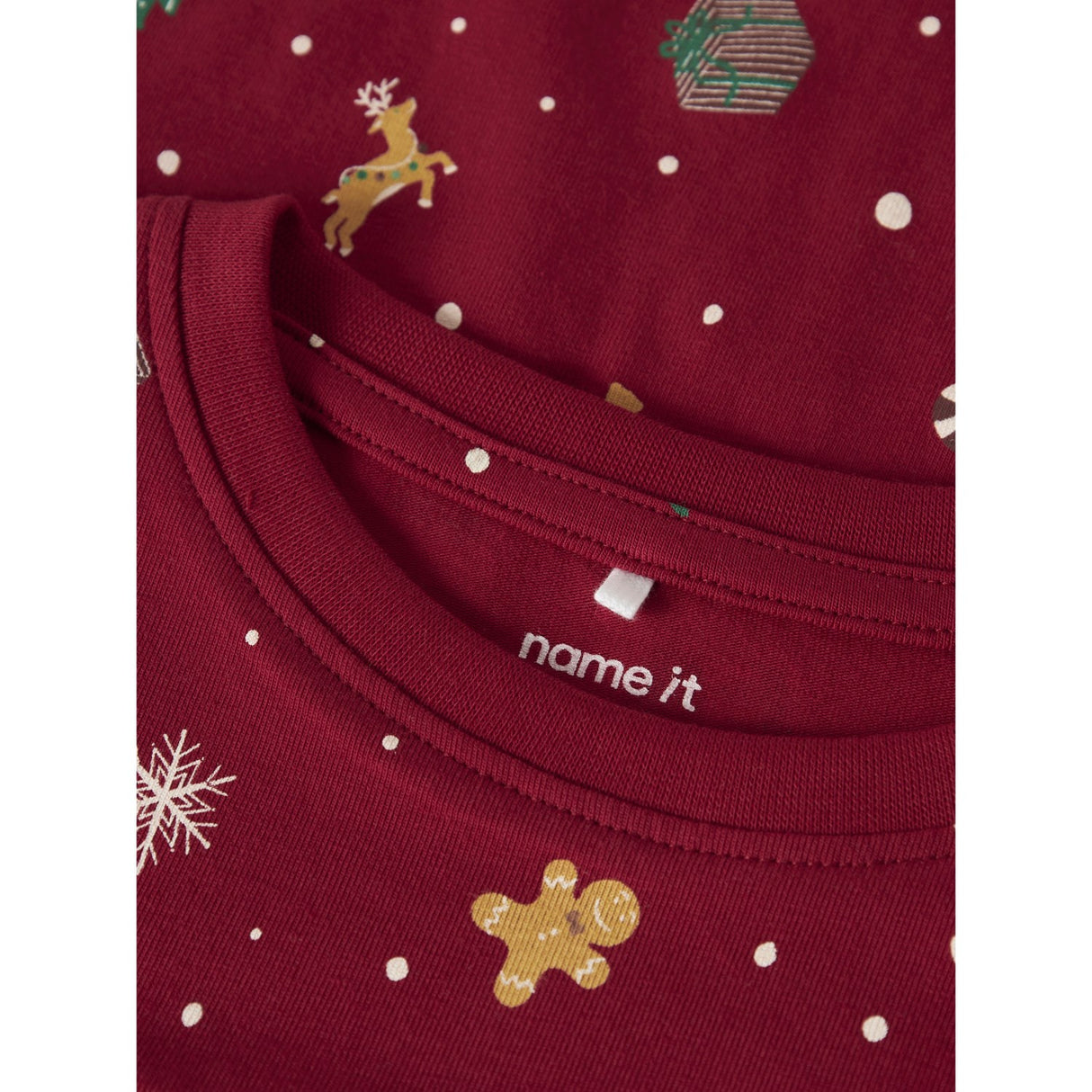 Name It Jester Red Xmas AOP Red Nmnvismas Ls Nightset