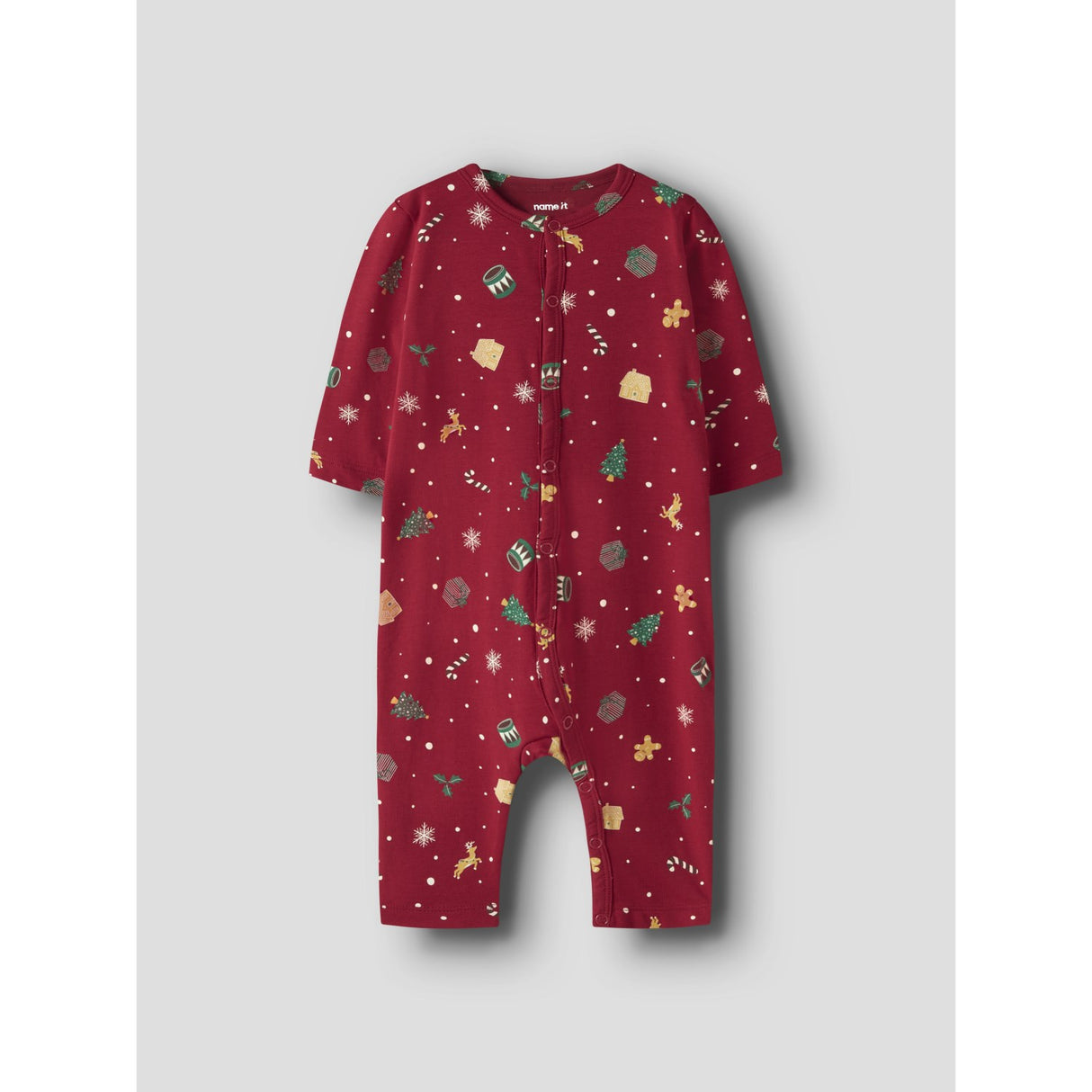 Name It Jester Red Xmas AOP Red Nbnvismas Ls Nightsuit