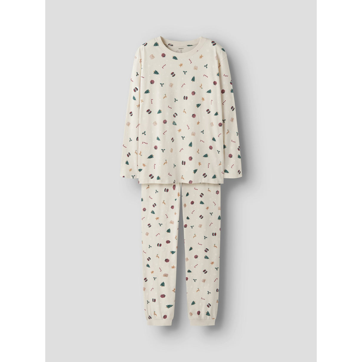 Name It Whitecap Gray Xmas AOP Nanvismas Ls Nightset Adult