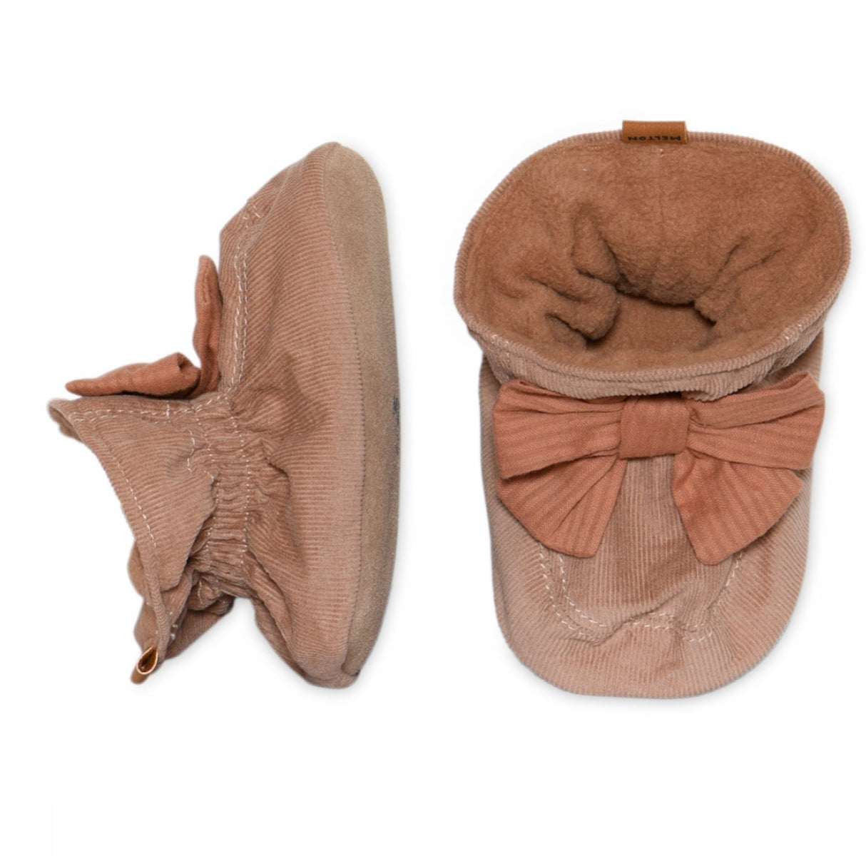 MELTON Tawny Brown Bow Textile Slippers