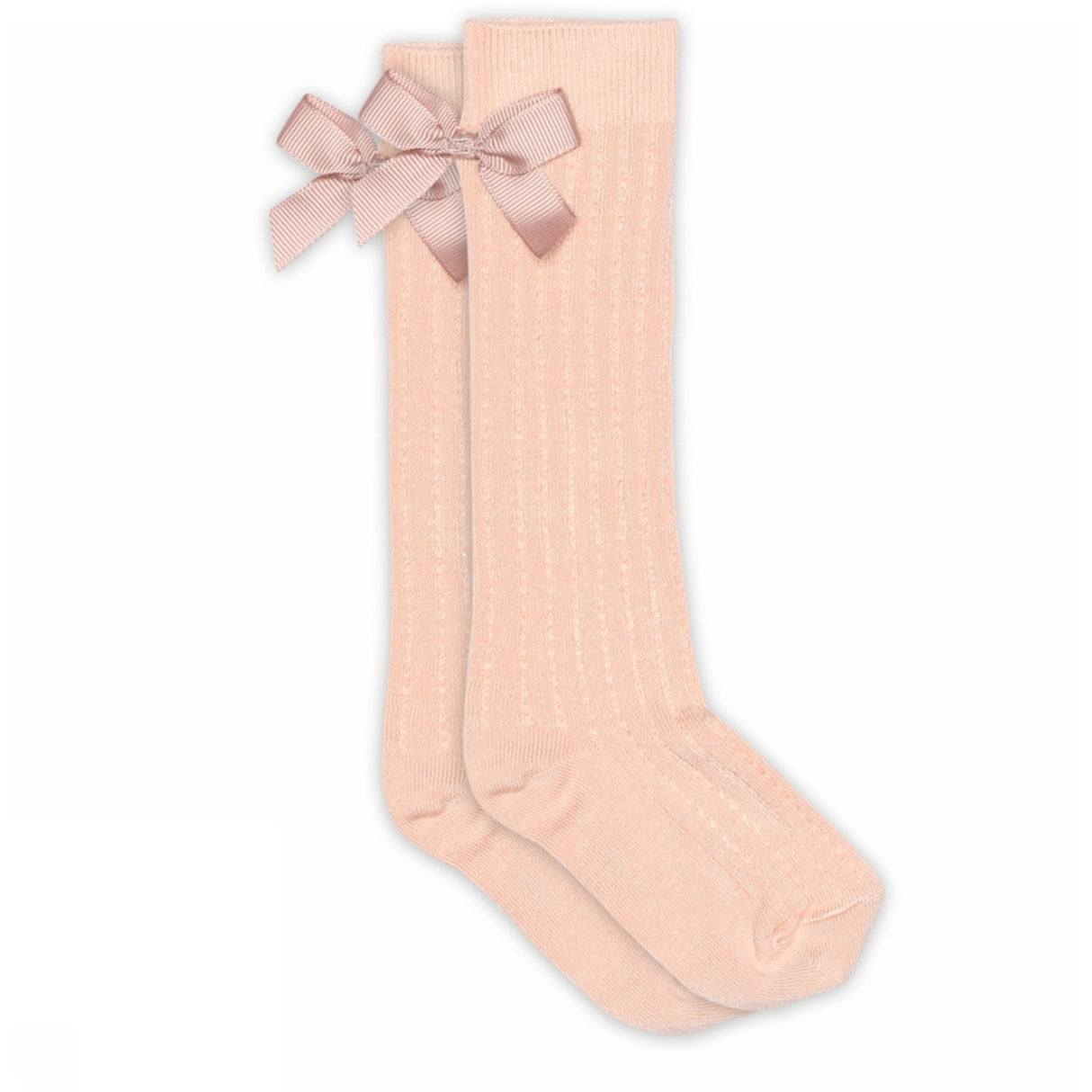 Mp Danmark Rose Dust Liva Knee Socks - Bow