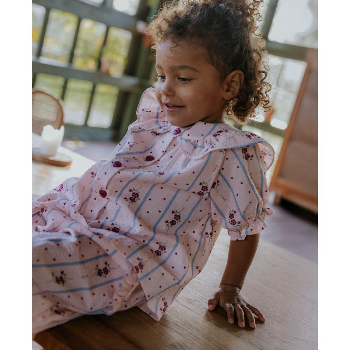 Fliink Chalk Pink Aop Colombe Ss Blouse