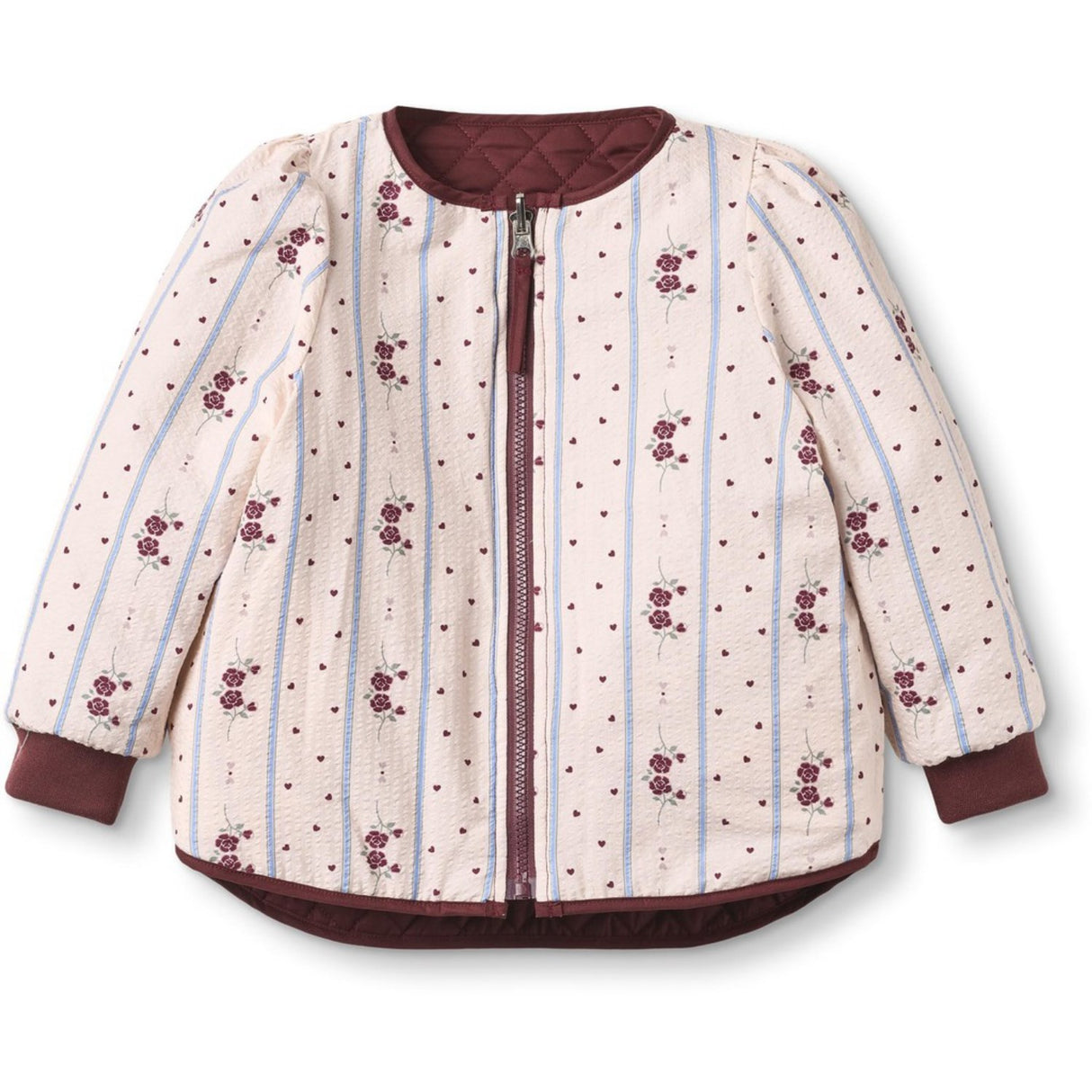 Fliink Burgendy Kota Reversible Flower Jacket