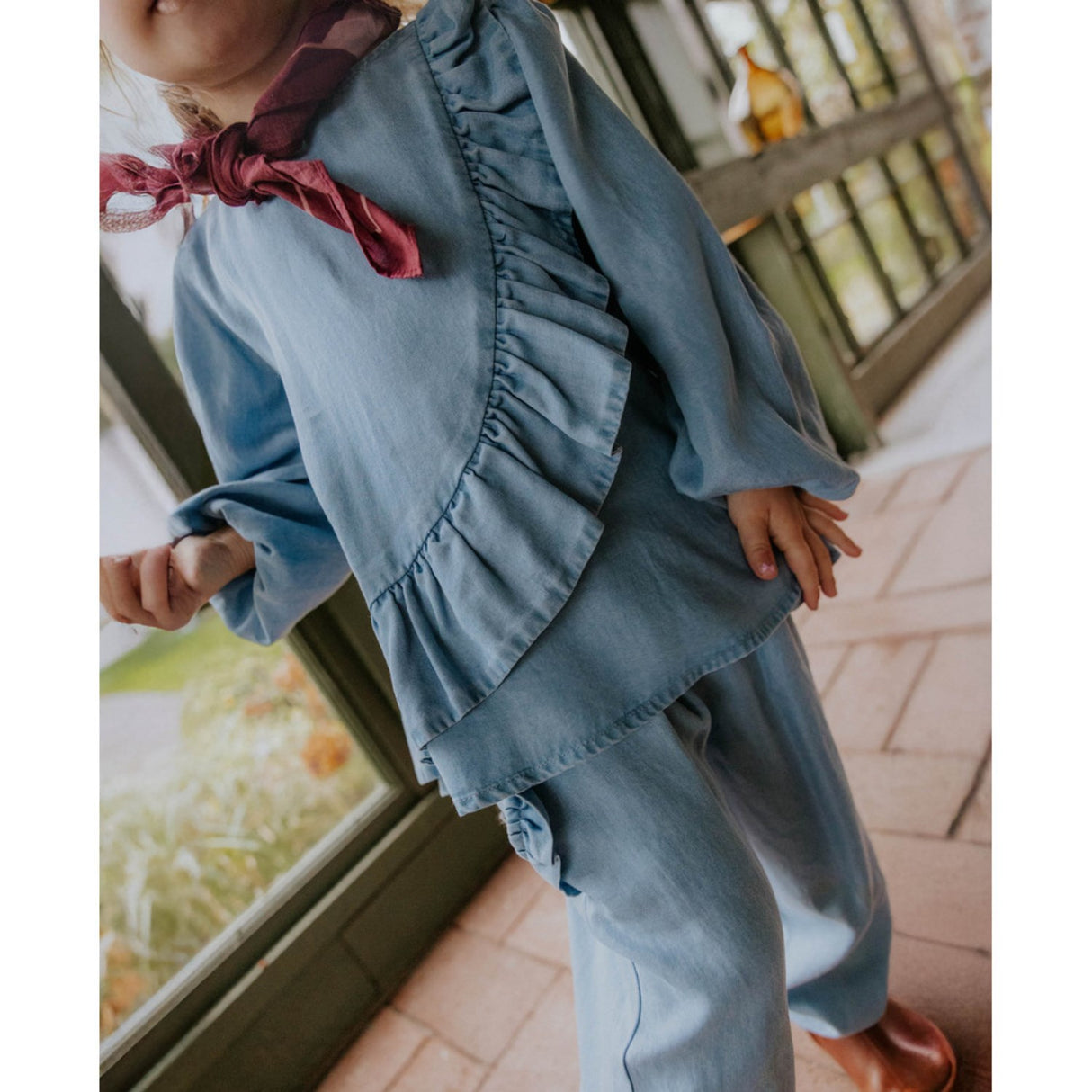 Fliink Medium Denim Blue Helene Ls Blouse