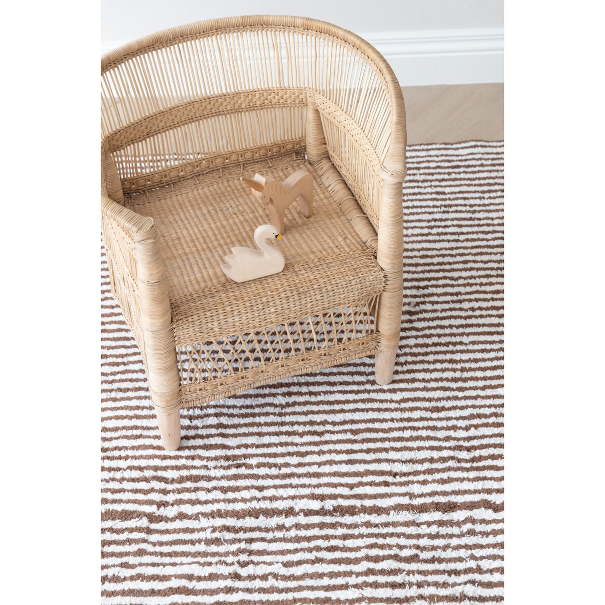 KAS Kopenhagen Brow & Nautral Brown Stripes Rug 140X200