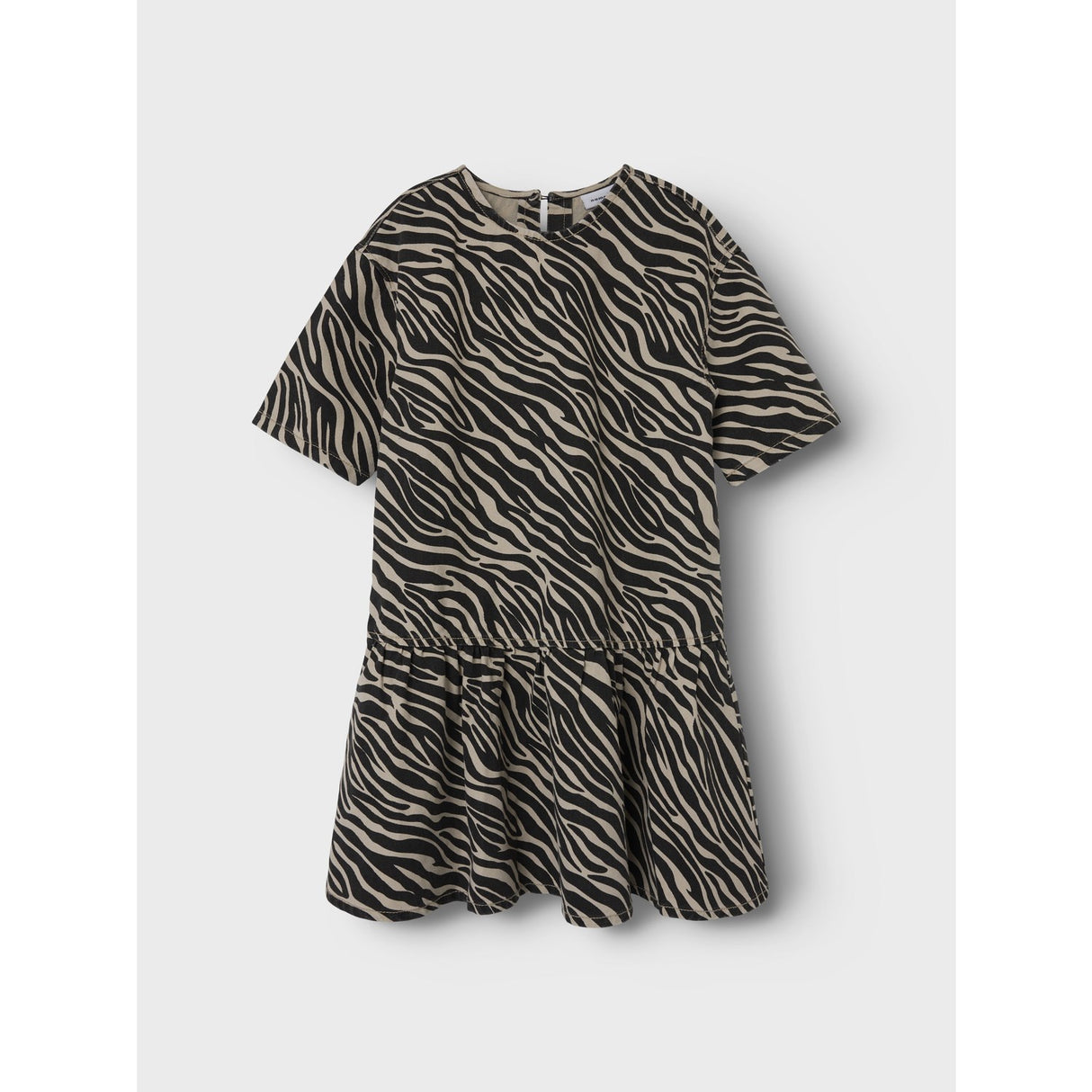 Name It Cement Black Zebra Nkfzebra Twill Ss Dress 4003-Td D