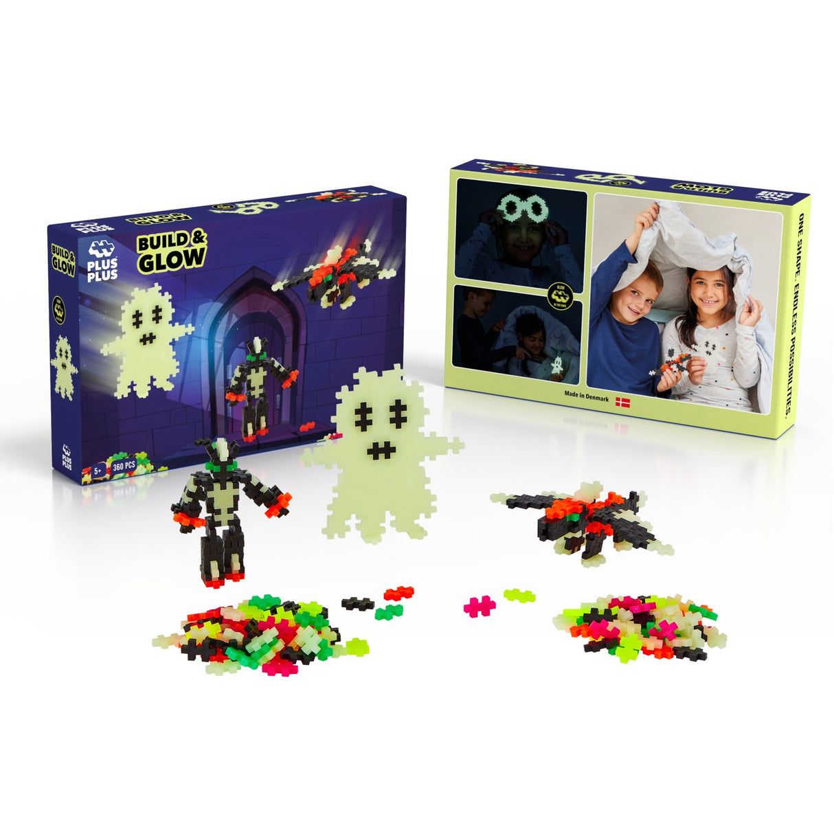 Plus-Plus Build And Glow - Glow In The Dark / 360 Pcs
