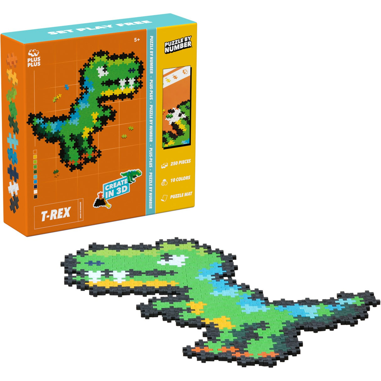 Plus-Plus Puzzle By Number T-Rex 250 Pcs