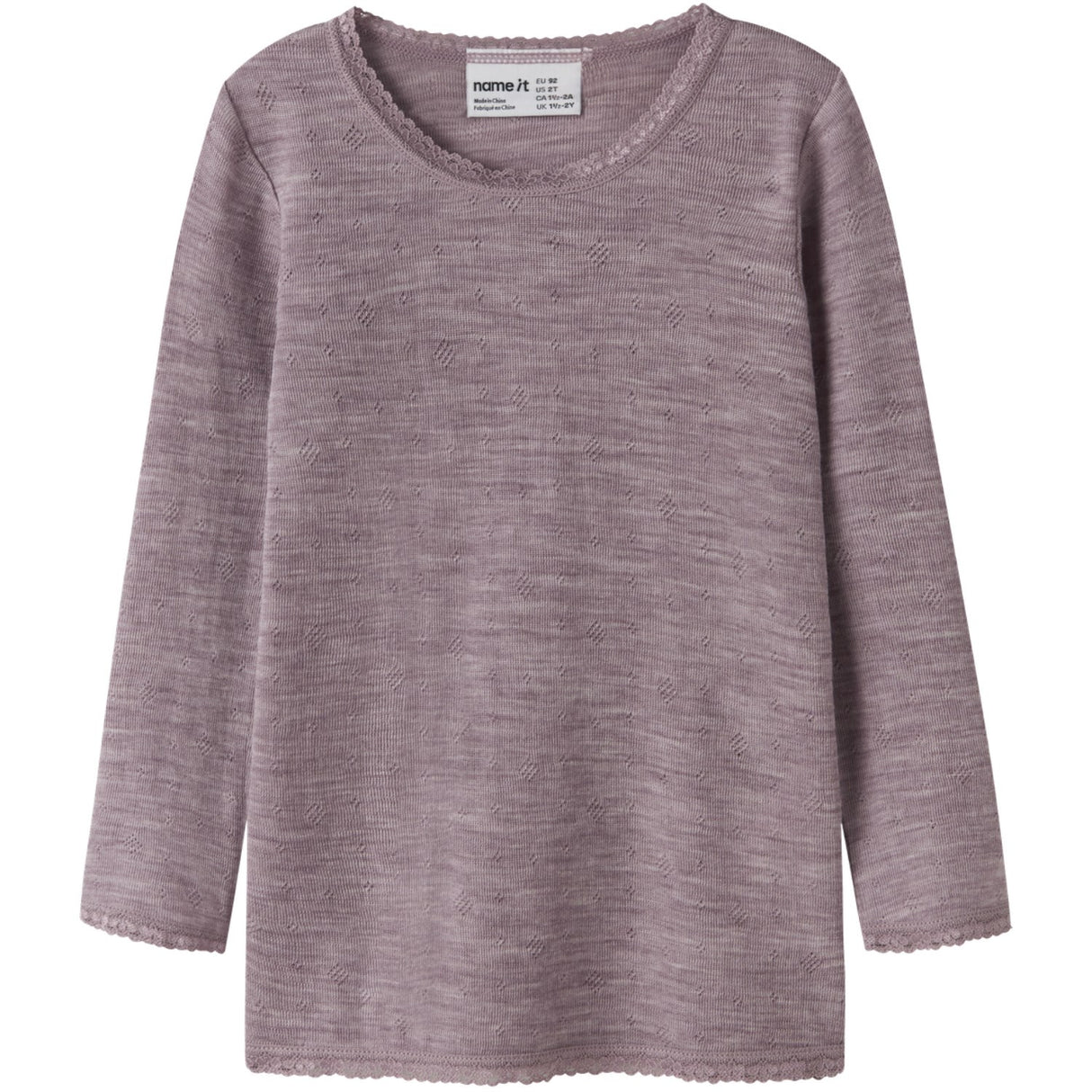 Name It Toadstool Nmfwang Wool Needle Ls Top Solid Noos