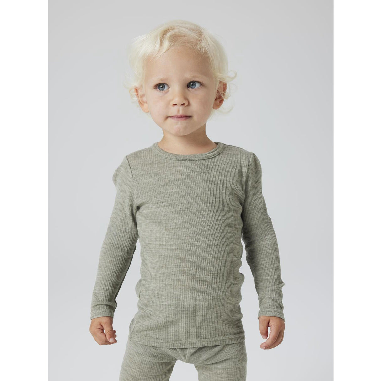 Name It Mulled Basil Nmnwax Wool Rib Ls Top Noos