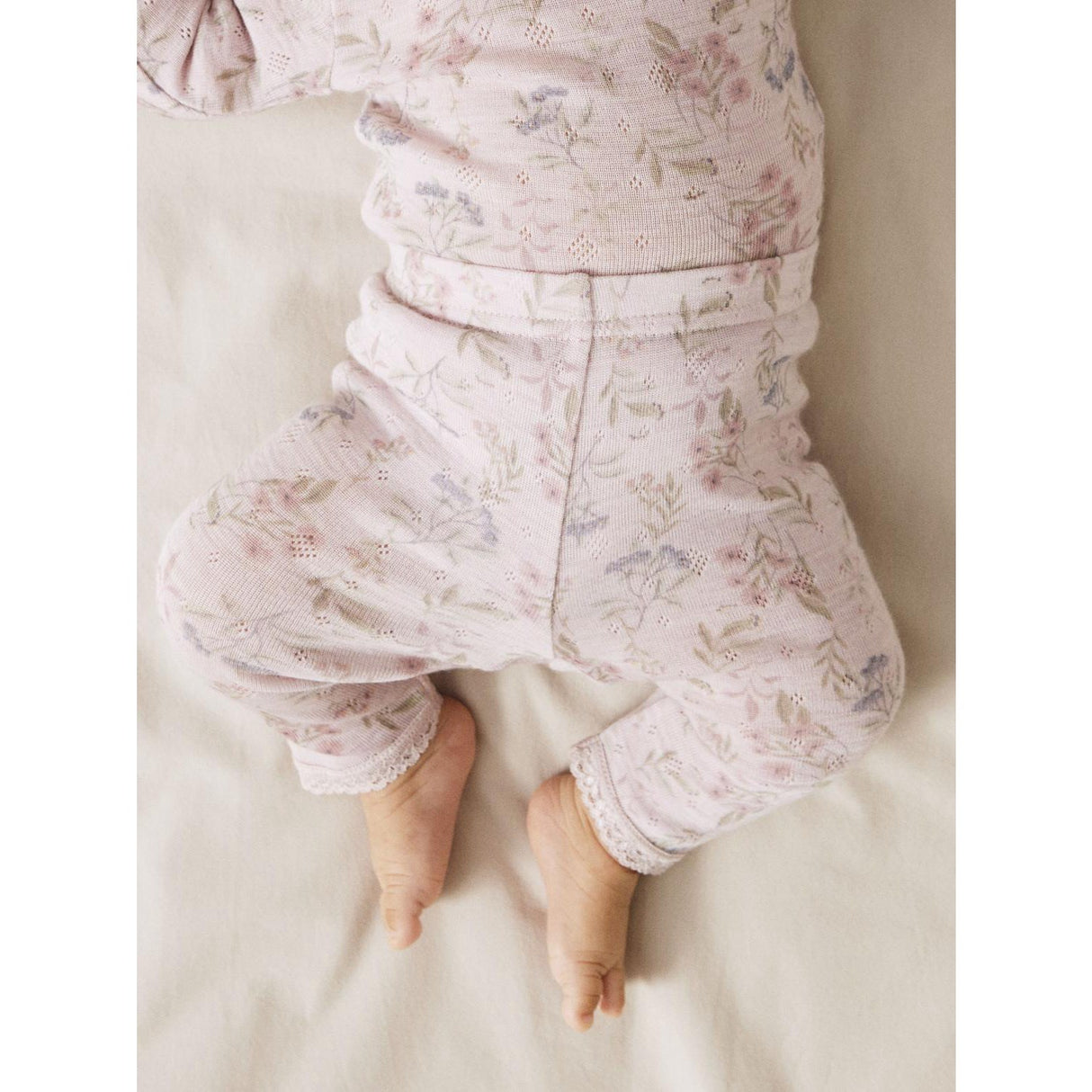 Name It Violet Ice Flowers And Leafs Nbfwang Wool Needle Leggings Noos