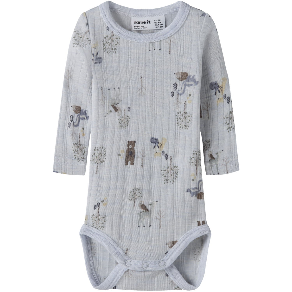 Name It Arctic Ice Forest Animals Nbmwang Wool Needle Ls Body Noos