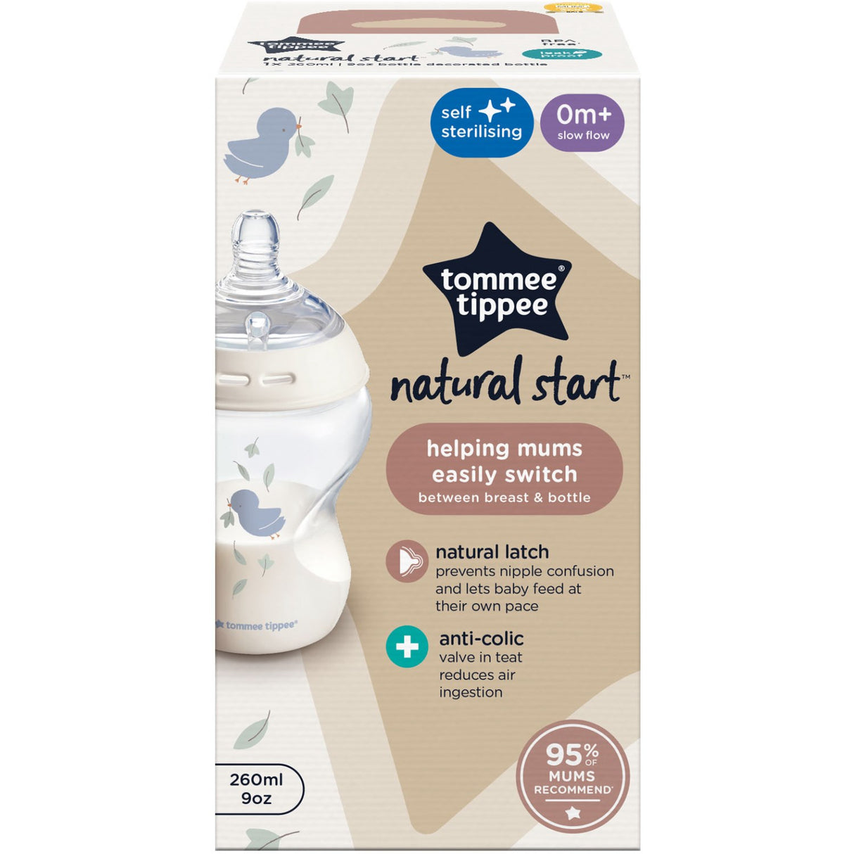 Tommee Tippee Natural Start Baby Bottle 1 X 260 Ml - Deco