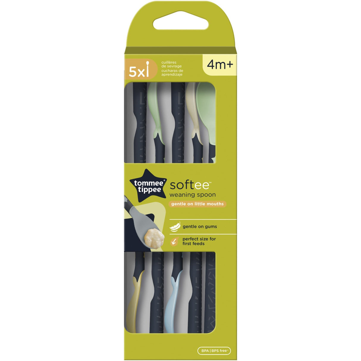 Tommee Tippee 5 X Softee Weaning Spoons 4M+